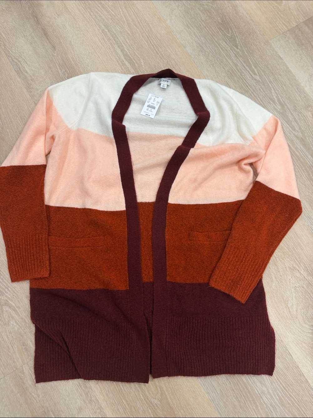 Nwt J Crew Factory Open-Front Cardigan - Cream, Peach, Rust, Burgundy medium